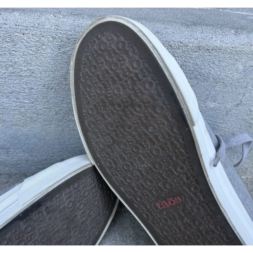 Taos Plim Soul Women's 7.5 Gray Canvas Lace-Up Sneakers - Picture 9 of 13